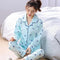 Women 2 Piece Cotton Printed Pajama Set With Front Button Closure-hanzhiyun 1275-M-JadeMoghul Inc.
