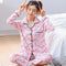 Women 2 Piece Cotton Printed Pajama Set With Front Button Closure-hanzhiyun 1281-M-JadeMoghul Inc.