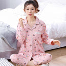 Women 2 Piece Cotton Printed Pajama Set With Front Button Closure-hanzhiyun 1283-M-JadeMoghul Inc.