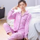Women 2 Piece Cotton Printed Pajama Set With Front Button Closure-hanzhiyun 1381-M-JadeMoghul Inc.