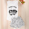 Women 2 Piece Cotton Printed Shirt And Shorts Sleep Set-AX-One Size-JadeMoghul Inc.