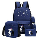 Women 4 Piece Backpack / Lunch Bag/ Wallet And Pencil Case Set-01 black-China-about43x33x12CM-JadeMoghul Inc.