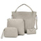 Women 4 Piece Shoulder Bag / Cross Body Bag / Wristlet / Key Chain Set-Grey-JadeMoghul Inc.