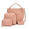 Women 4 Piece Shoulder Bag / Cross Body Bag / Wristlet / Key Chain Set-Pink-JadeMoghul Inc.