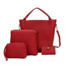Women 4 Piece Shoulder Bag / Cross Body Bag / Wristlet / Key Chain Set-Wine red-JadeMoghul Inc.