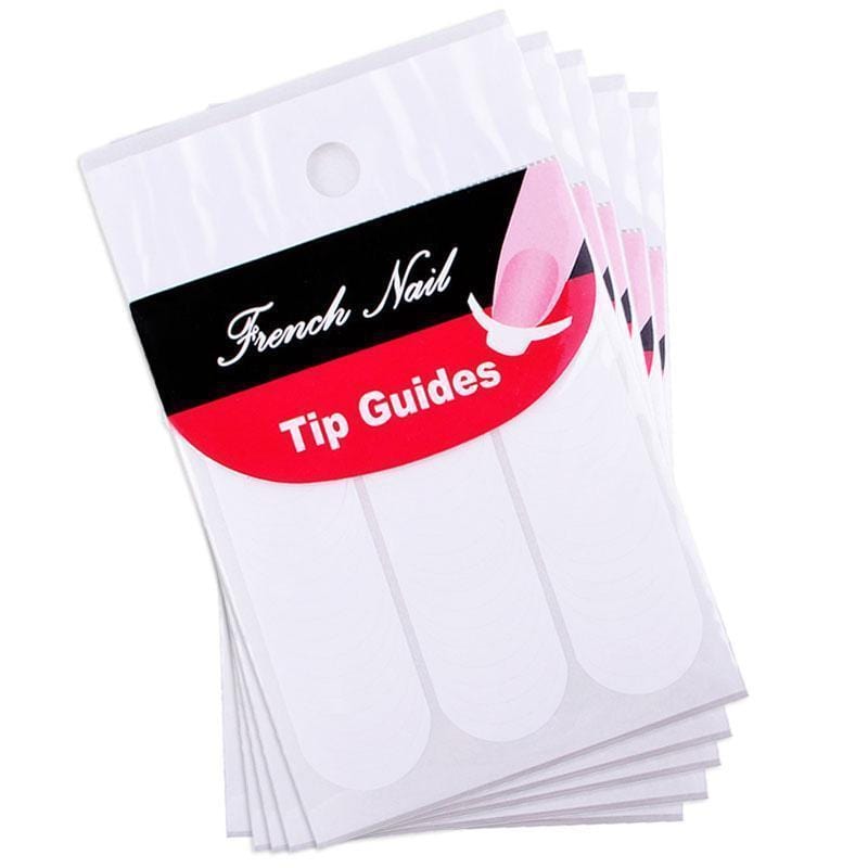 Women 5 Packs French Manicure Smile Tip Guide UV Gel Sticker Sheet--JadeMoghul Inc.