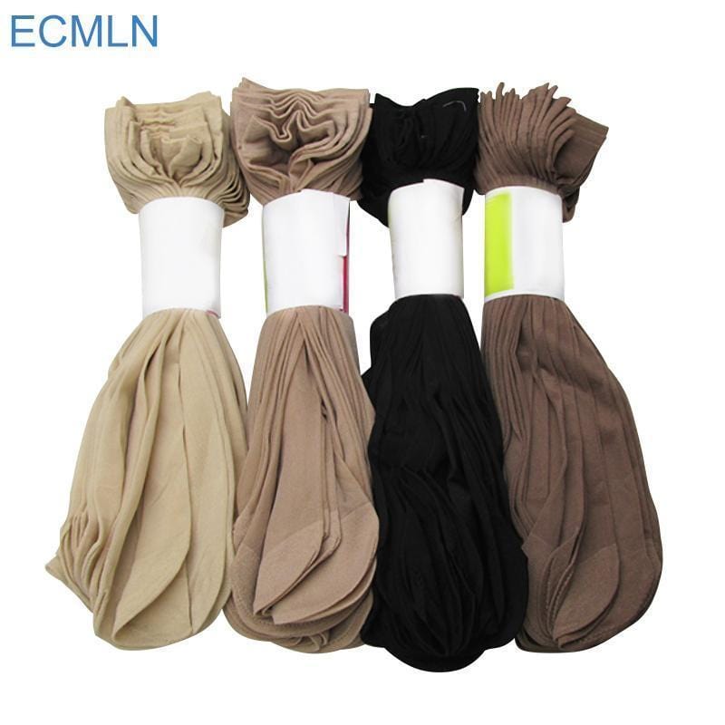 Women 5 Pair Sheer Silk Net Stockings/ Socks-black-JadeMoghul Inc.