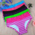 Women 5 Pcs Striped Cotton And Lace Panties-MIXED COLOR-M-JadeMoghul Inc.