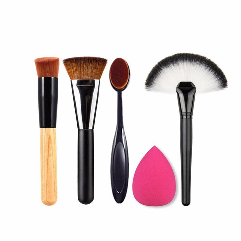 Women 5pcs Contouring Makeup Brush Set-brush type 3-JadeMoghul Inc.