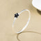 Women 925 Sterling Silver Black Gemstone Star Charm Chain / Cuff Bracelet-Star Bangle-JadeMoghul Inc.