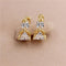 Women .925 Sterling Silver Crystal Angel Stud Earrings With Lock Closure-goldcolor whitestone-JadeMoghul Inc.
