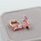 Women .925 Sterling Silver Crystal Angel Stud Earrings With Lock Closure-rosegold pinkstone-JadeMoghul Inc.