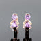 Women .925 Sterling Silver Crystal Angel Stud Earrings With Lock Closure-rosegold purplestone-JadeMoghul Inc.