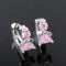 Women .925 Sterling Silver Crystal Angel Stud Earrings With Lock Closure-silver pink stone-JadeMoghul Inc.