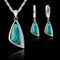 Women 925 Sterling Silver Crystal Hoop Earrings And Necklace Set--JadeMoghul Inc.