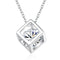 Women 925 Sterling Silver Cube And Stone Pendant And Chain--JadeMoghul Inc.