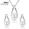 Women 925 Sterling Silver Fresh Water Pearl Pendant And Earrings Set-Pink-JadeMoghul Inc.