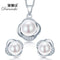 Women 925 Sterling Silver Fresh Water Pearl Pendant And Earrings Set-White-JadeMoghul Inc.