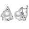 Women 925 Sterling Silver Geometric Design Natural Freshwater Pearls Earrings-Natural white pearls-JadeMoghul Inc.
