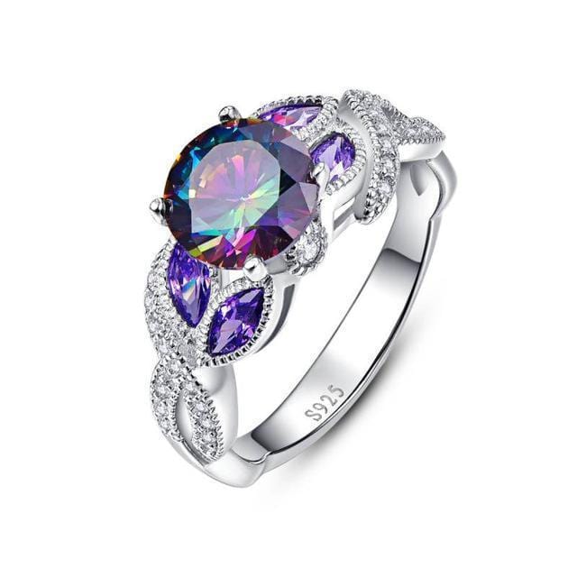 Women 925 Sterling Silver Rainbow Topaz Ring-6-925 Silver Ring-JadeMoghul Inc.