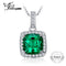 Women 925 Sterling Silver Square Emerald And Zircon Pendant--JadeMoghul Inc.