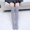 Women Above Knee Length Solid / Striped Stockings/ Socks-Grey-JadeMoghul Inc.