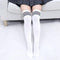 Women Above Knee Length Solid / Striped Stockings/ Socks-Stripe White-JadeMoghul Inc.