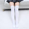 Women Above Knee Length Solid / Striped Stockings/ Socks-White-JadeMoghul Inc.
