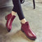 Women Ankle Buckle Strap Comfy Boots-A19 Wine Red-4-JadeMoghul Inc.