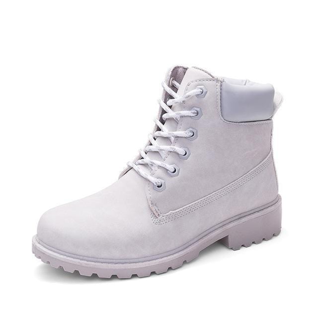 Women Ankle Length Lace Up Boots-grey-6-JadeMoghul Inc.