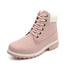 Women Ankle Length Lace Up Boots-pink-6-JadeMoghul Inc.