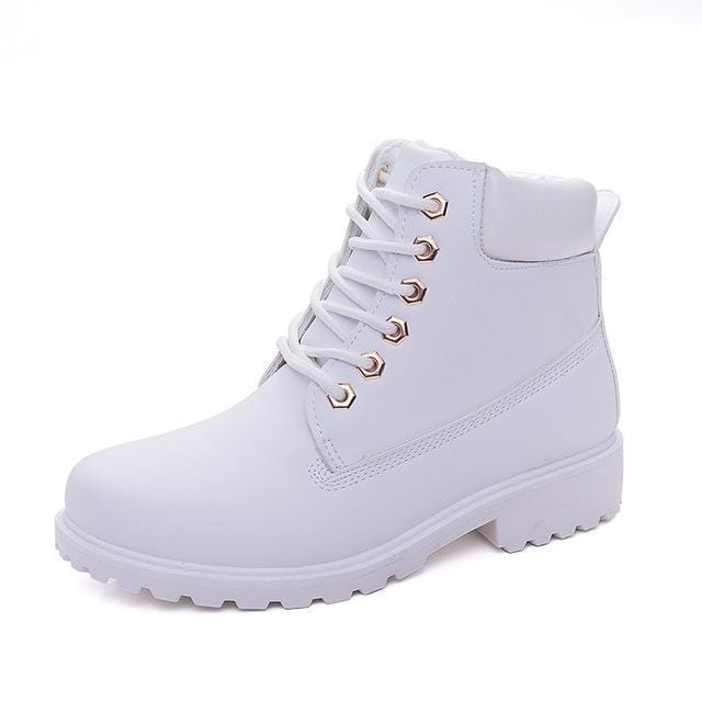 Women Ankle Length Lace Up Boots-white-6-JadeMoghul Inc.