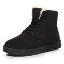 Women Ankle Length Suede Boots With Soft Fur Lining-black-4.5-JadeMoghul Inc.