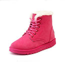 Women Ankle Length Suede Boots With Soft Fur Lining-pink-4.5-JadeMoghul Inc.