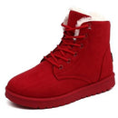 Women Ankle Length Suede Boots With Soft Fur Lining-red-4.5-JadeMoghul Inc.