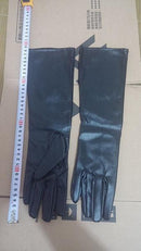 Women Arm / Elbow Length PU Leather Gloves-black short-JadeMoghul Inc.