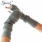 Women Arm Length Cashmere Blend Finger Less Gloves-black-One Size-JadeMoghul Inc.