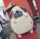 Women Backpack - Cute Dog Embroidery Corduroy Backpack-Khaki-JadeMoghul Inc.