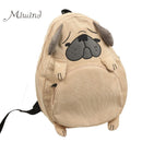 Women Backpack - Cute Dog Embroidery Corduroy Backpack-Khaki-JadeMoghul Inc.