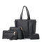 Women Bag Set Top-Handle Big Capacity Female Tassel Handbag Fashion Shoulder Bag Purse Ladies PU Leather Crossbody Bag-black-(20cm<Max Length<30cm)-JadeMoghul Inc.