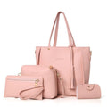 Women Bag Set Top-Handle Big Capacity Female Tassel Handbag Fashion Shoulder Bag Purse Ladies PU Leather Crossbody Bag-pink-(20cm<Max Length<30cm)-JadeMoghul Inc.