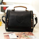 Women Barrel Shaped Patent Leather Hand Bag With Double Zip Closure-Black-China-JadeMoghul Inc.
