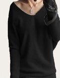 Women Basic Batwing Sleeves Cashmere Sweater-black-S-JadeMoghul Inc.