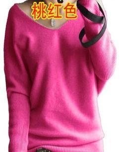 Women Basic Batwing Sleeves Cashmere Sweater-rose-S-JadeMoghul Inc.