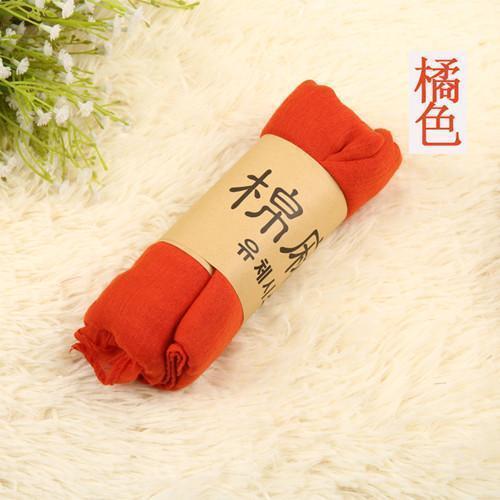Women Basic Long Scarf In Solid Colors Cotton , polyester, Linen-orange-JadeMoghul Inc.