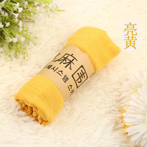 Women Basic Long Scarf In Solid Colors Cotton , polyester, Linen-yellow-JadeMoghul Inc.