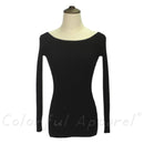Women Basic Off / On Shoulder Full Sleeves solid Sweater-black-One Size-JadeMoghul Inc.
