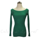 Women Basic Off / On Shoulder Full Sleeves solid Sweater-dark green-One Size-JadeMoghul Inc.