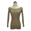 Women Basic Off / On Shoulder Full Sleeves solid Sweater-Khaki-One Size-JadeMoghul Inc.