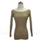 Women Basic Off / On Shoulder Full Sleeves solid Sweater-Khaki-One Size-JadeMoghul Inc.
